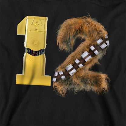 Athletic Heather - Back - Star Wars Childrens-Kids C3PO Chewbacca 12th Birthday Hoodie