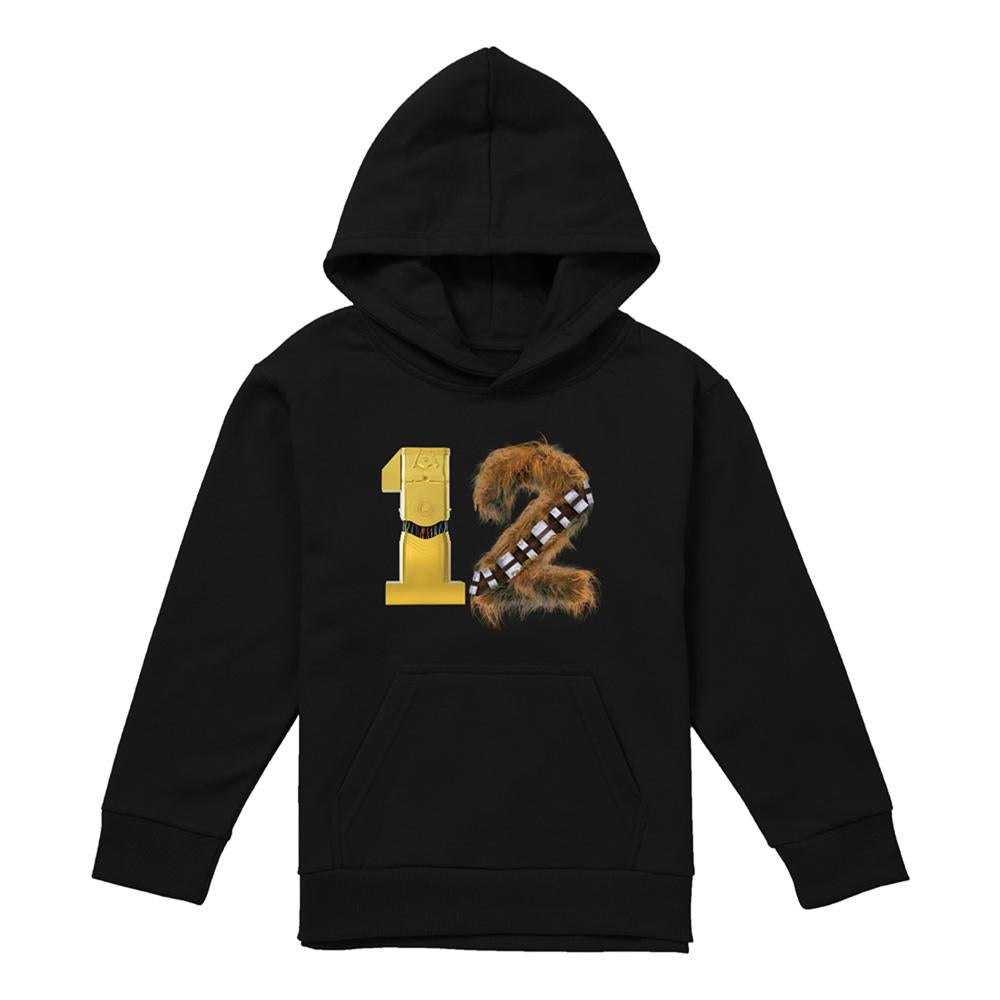 Athletic Heather - Lifestyle - Star Wars Childrens-Kids C3PO Chewbacca 12th Birthday Hoodie