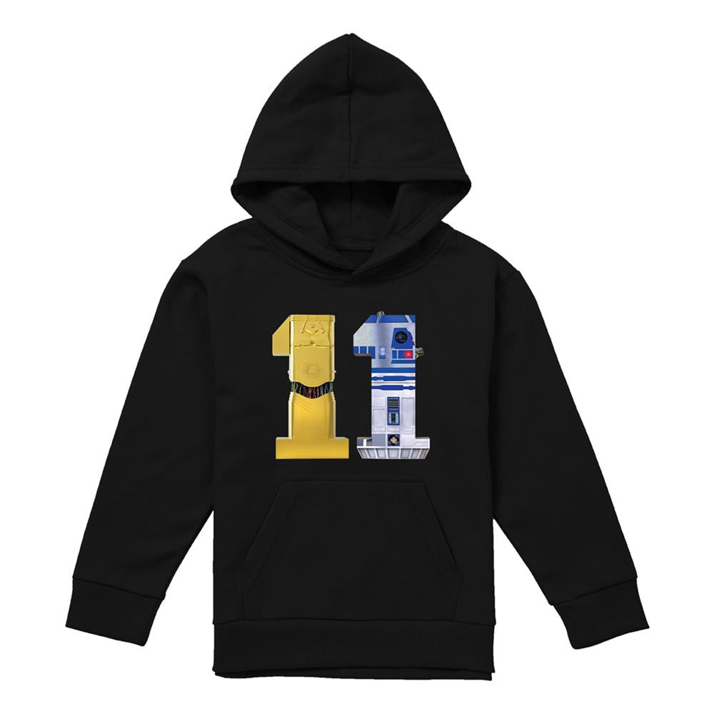 Athletic Heather - Lifestyle - Star Wars Childrens-Kids C3PO R2-D2 11th Birthday Hoodie