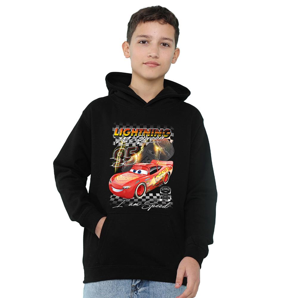 Athletic Heather - Front - Cars Childrens-Kids I Am Speed Lightning McQueen Hoodie
