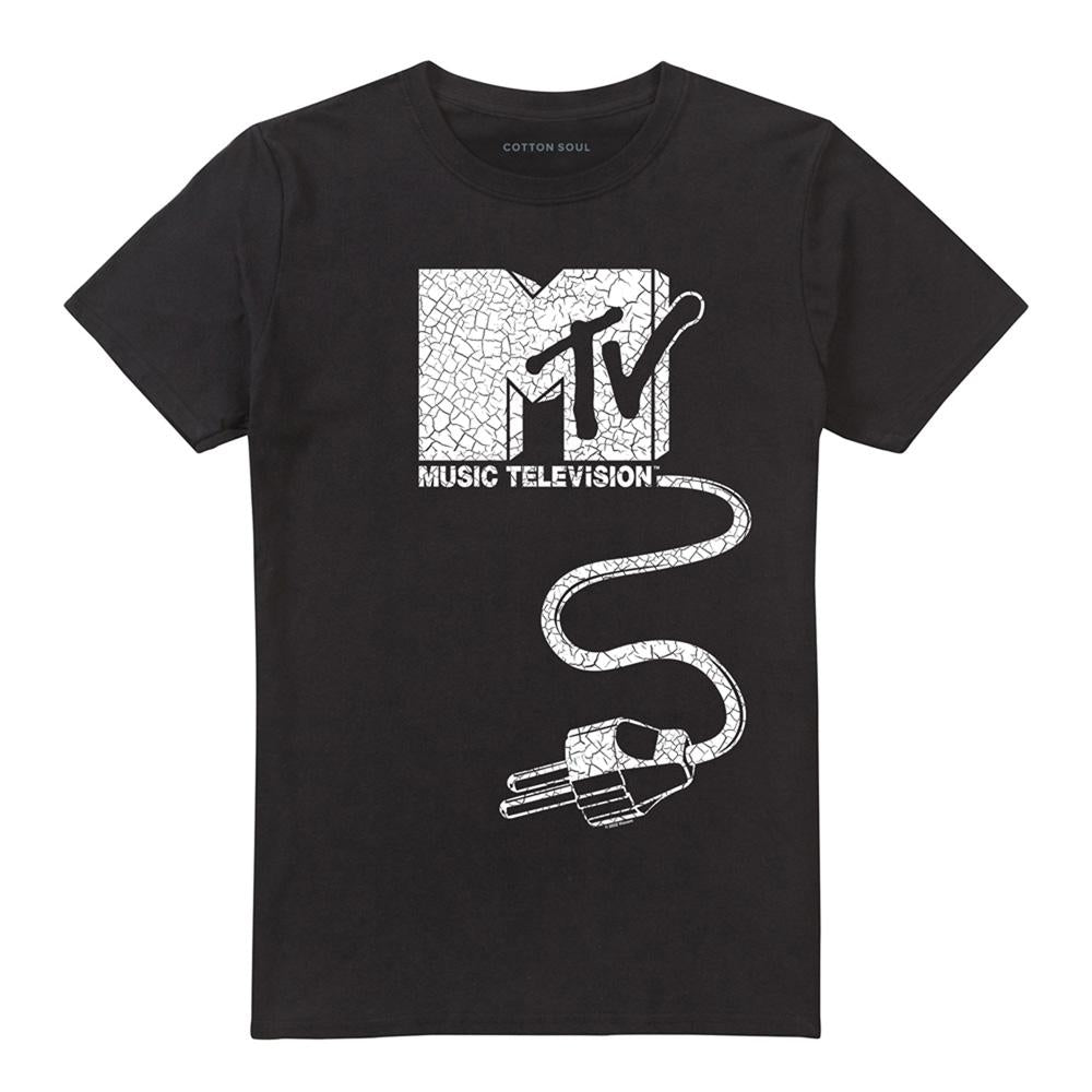 Black - Front - MTV Unisex Adult Logo T-Shirt