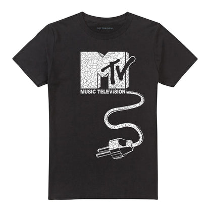 Black - Front - MTV Unisex Adult Logo T-Shirt