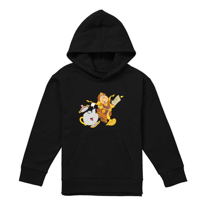 Athletic Heather-Athletic Heather - Front - Beauty And The Beast Childrens-Kids Potts Cogsworth Lumiere Heather Hoodie