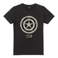 Black - Front - Captain America Mens Ballpoint T-Shirt