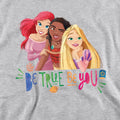 Athletic Heather - Back - Disney Princess Childrens-Kids Be True, Be You Ariel Moana Rapunzel Heather Hoodie