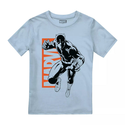 Light Blue - Front - Marvel Childrens-Kids Black Panther Jumping T-Shirt