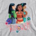 Athletic Heather - Back - Disney Princess Childrens-Kids Extra Girl Power! Mulan Moana Jasmine Heather Hoodie