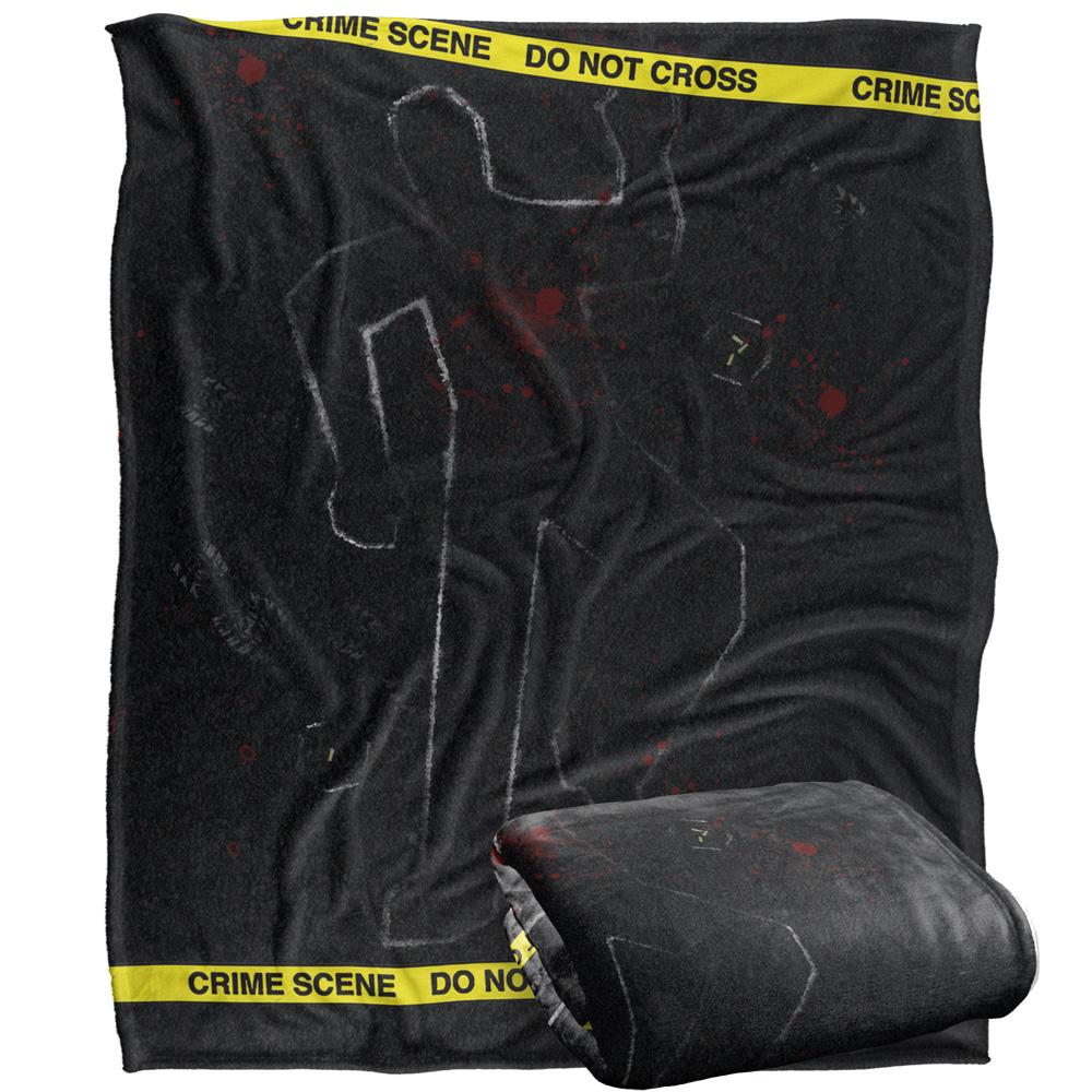 Black - Back - CSI Silky Outline Supersoft Blanket