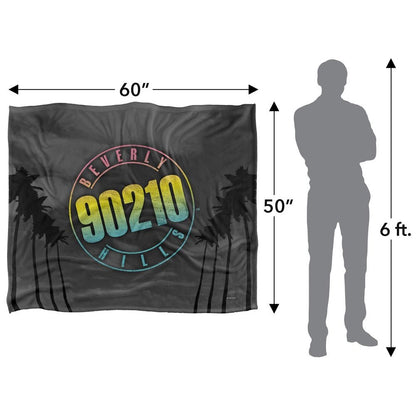 White - Pack Shot - 90210 Beverly Hills Silky Palm Tree Supersoft Blanket