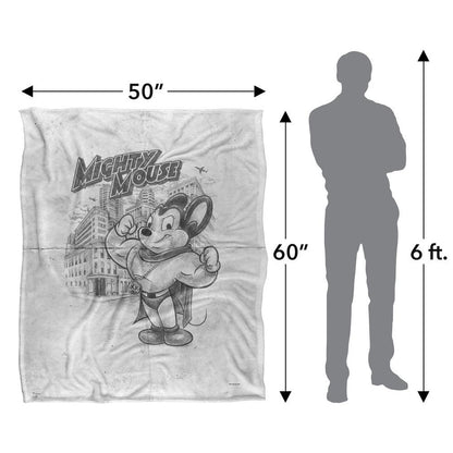 Dark Grey - Pack Shot - Mighty Mouse Silky Sketch Supersoft Blanket