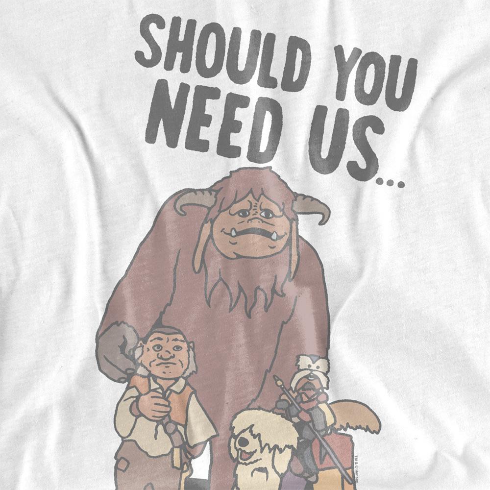 White - Side - Labyrinth Unisex Adult Should You Need Us T-Shirt
