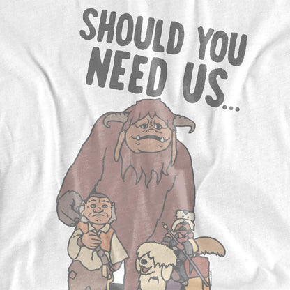 White - Side - Labyrinth Unisex Adult Should You Need Us T-Shirt