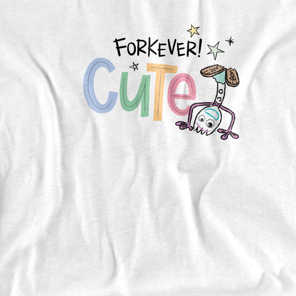 White - Side - Toy Story 4 Girls Forever Cute Forky T-Shirt