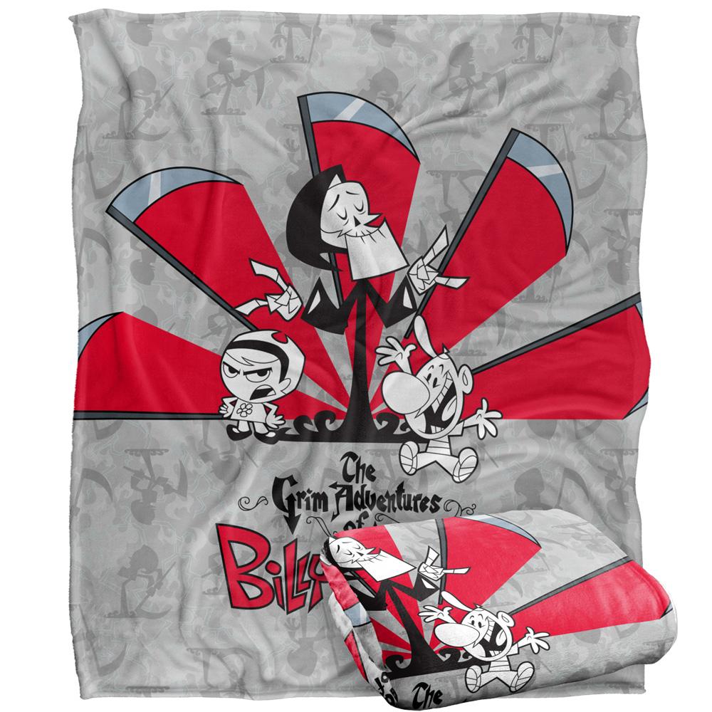 Multicoloured - Back - The Grim Adventures Of Billy & Mandy Times Up Silky Supersoft Blanket