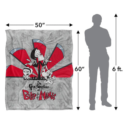 Multicoloured - Pack Shot - The Grim Adventures Of Billy & Mandy Times Up Silky Supersoft Blanket