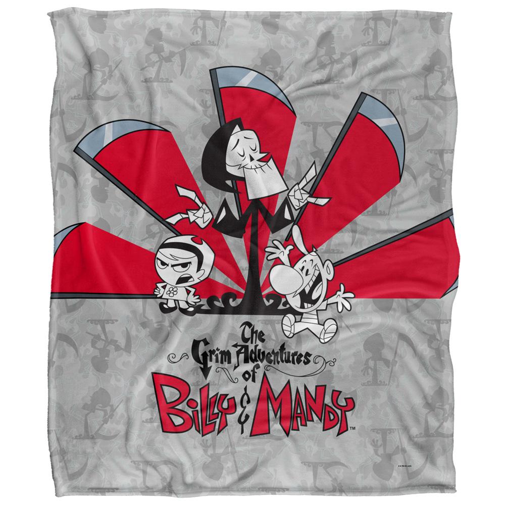 Multicoloured - Front - The Grim Adventures Of Billy & Mandy Times Up Silky Supersoft Blanket