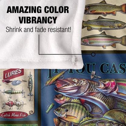 Multicoloured - Lifestyle - JQ Licensing Silky Fishing Supersoft Blanket