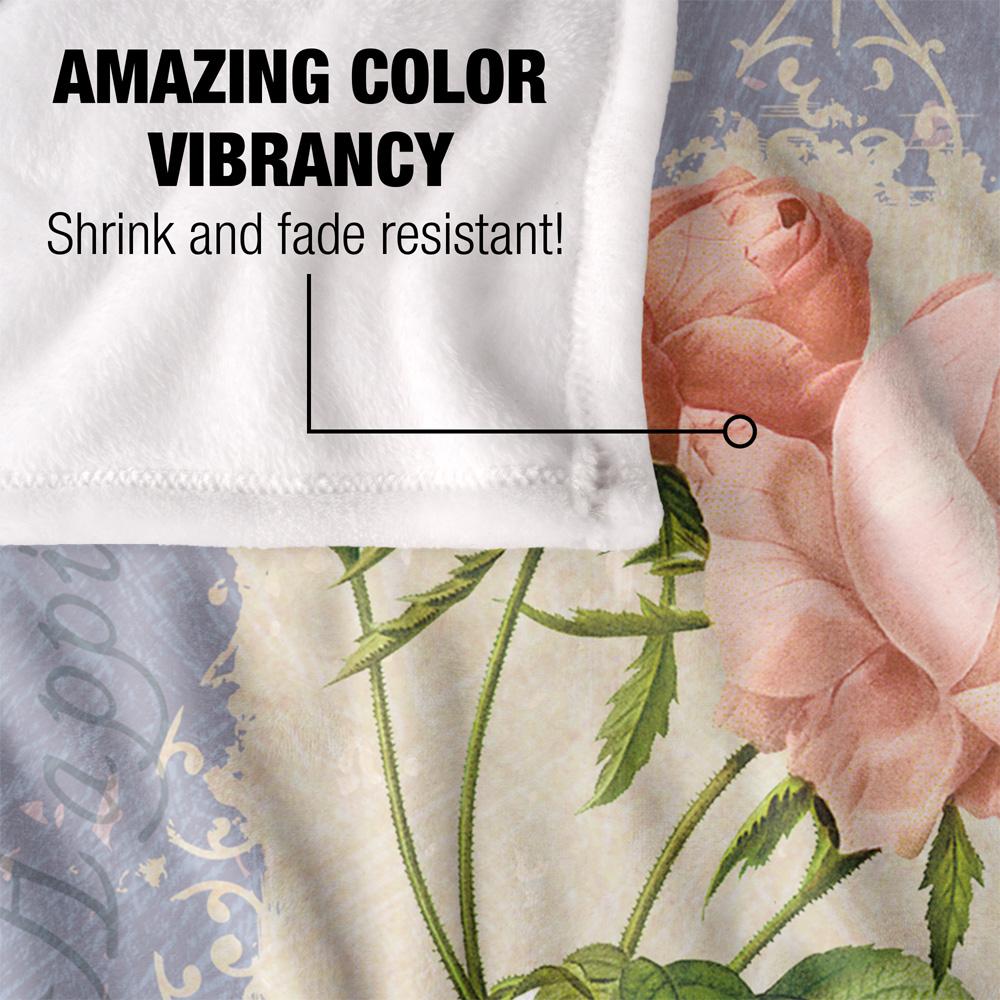Multicoloured - Lifestyle - JQ Licensing Love Happiness Joy Silky Flowers Supersoft Blanket
