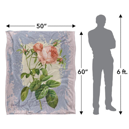 Multicoloured - Pack Shot - JQ Licensing Love Happiness Joy Silky Flowers Supersoft Blanket