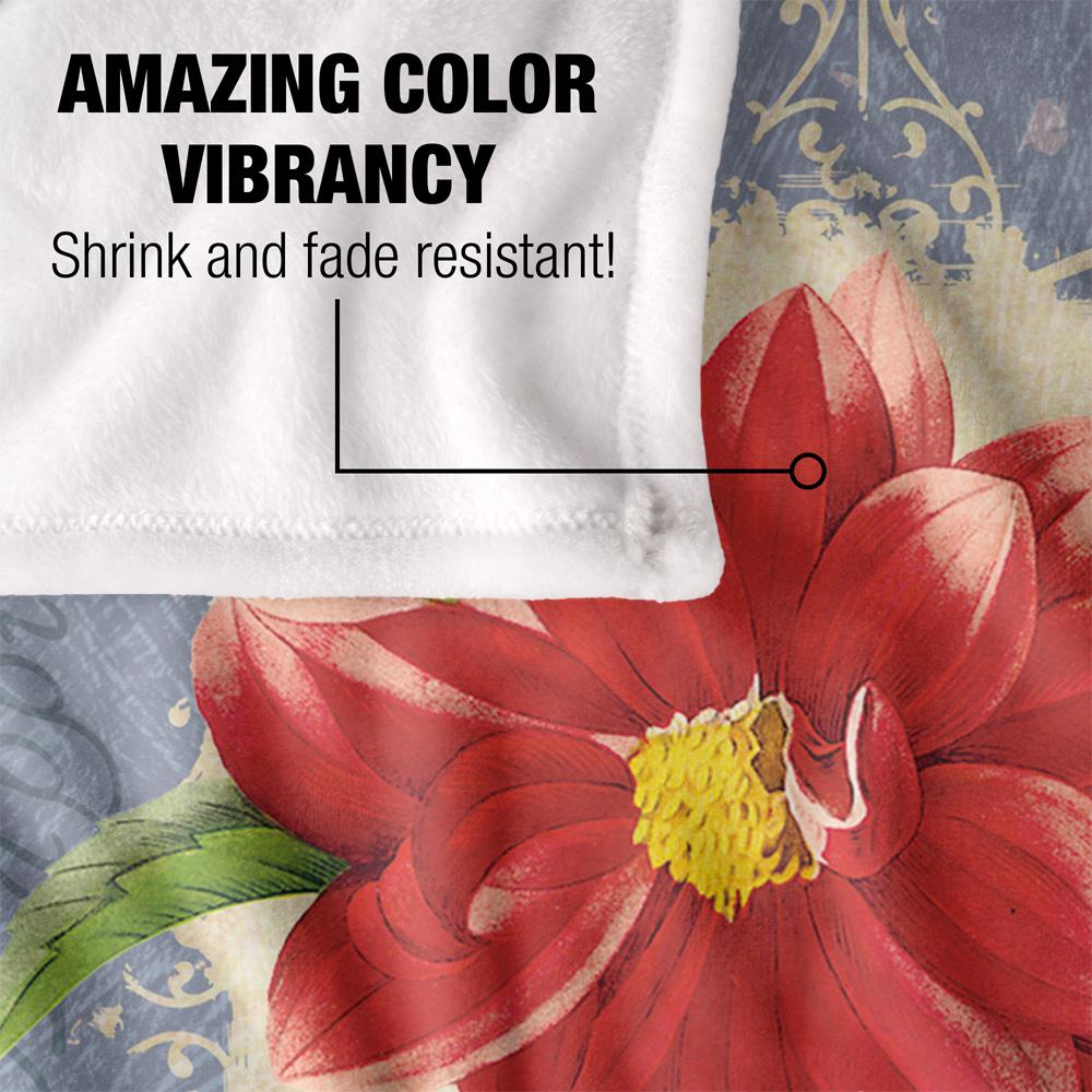 Multicoloured - Lifestyle - JQ Licensing Love Happiness Joy 2 Silky Flower Supersoft Blanket