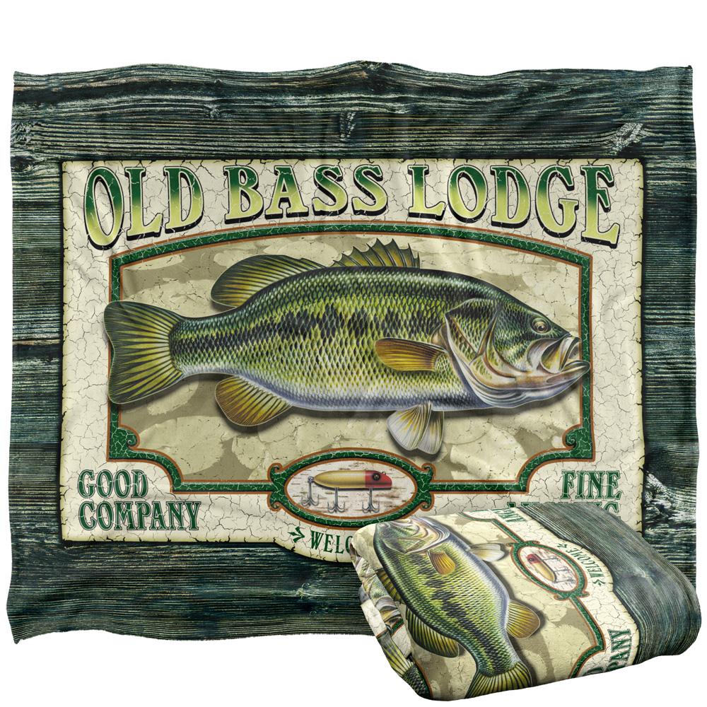 Multicoloured - Back - JQ Licensing Old Bass Lodge Silky Sign Supersoft Blanket