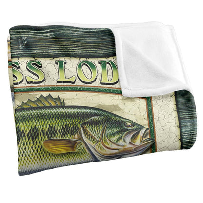 Multicoloured - Side - JQ Licensing Old Bass Lodge Silky Sign Supersoft Blanket