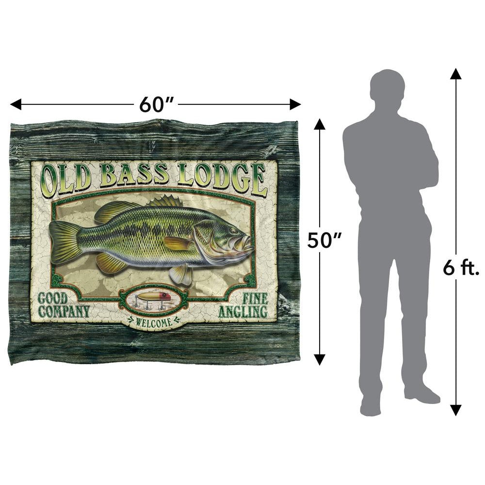 Multicoloured - Pack Shot - JQ Licensing Old Bass Lodge Silky Sign Supersoft Blanket