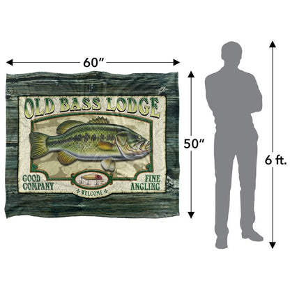 Multicoloured - Pack Shot - JQ Licensing Old Bass Lodge Silky Sign Supersoft Blanket