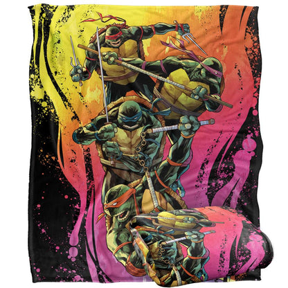 Multicoloured - Back - TMNT Silky Splash Supersoft Blanket