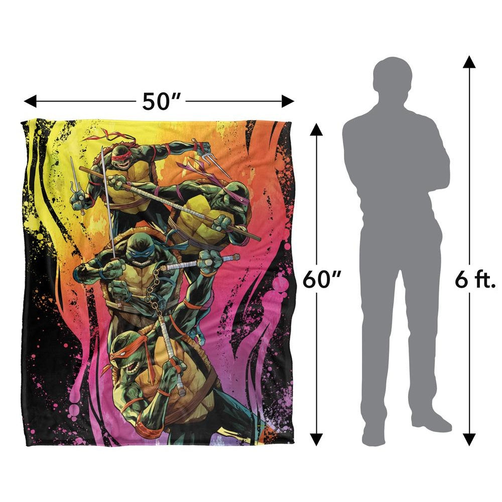 Multicoloured - Pack Shot - TMNT Silky Splash Supersoft Blanket