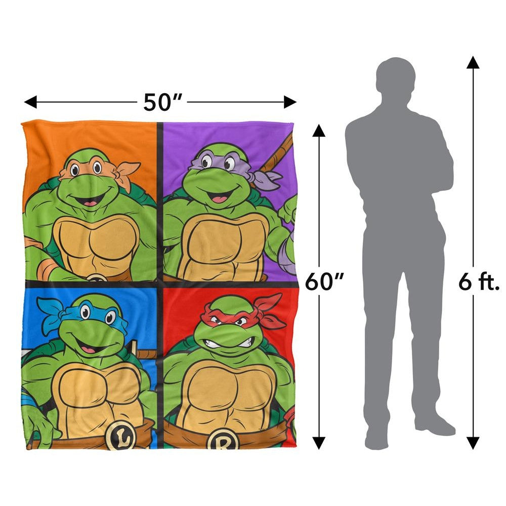 Multicoloured - Pack Shot - TMNT Silky Tiles Supersoft Blanket