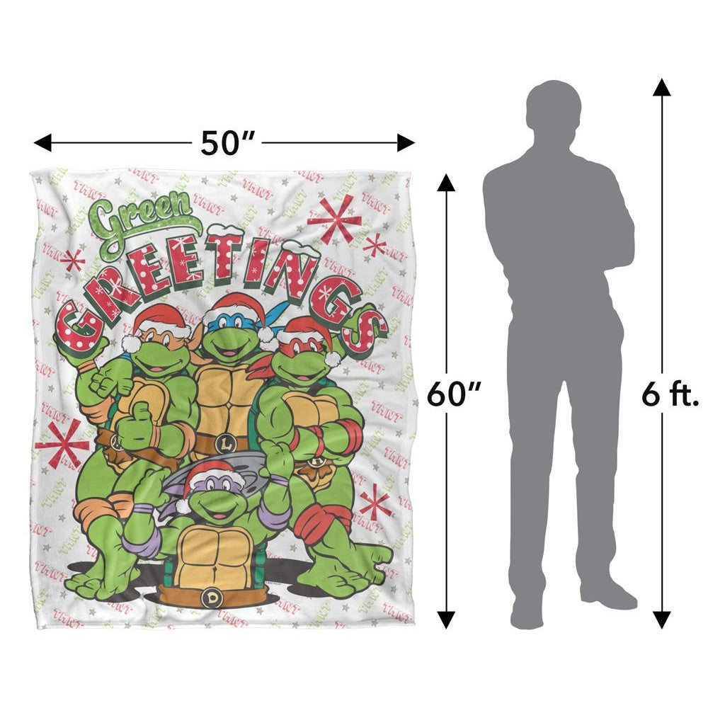 Multicoloured - Pack Shot - TMNT Greetings Silky Supersoft Blanket