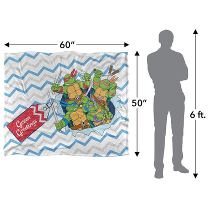 Multicoloured - Pack Shot - TMNT Package Burst Silky Supersoft Blanket
