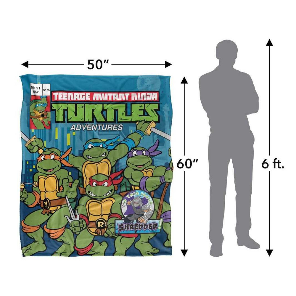 Multicoloured - Side - TMNT Comic Cover No.21 Silky Supersoft Blanket