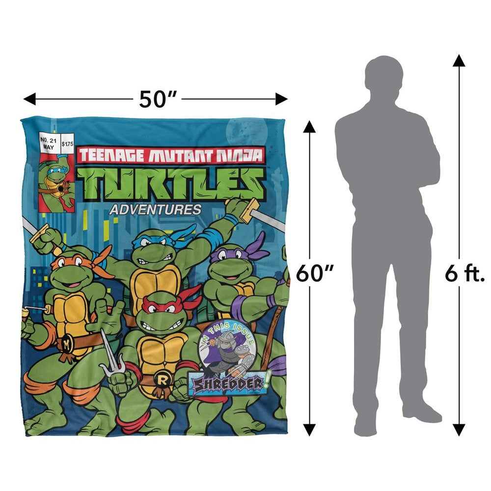 Multicoloured - Pack Shot - TMNT Comic Cover No.21 Silky Supersoft Blanket