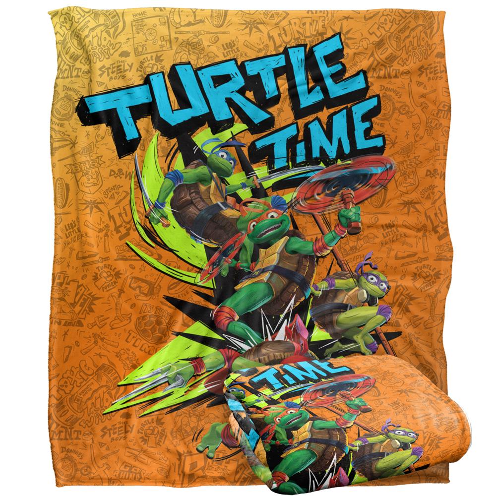 Multicoloured - Back - Teenage Mutant Ninja Turtles: Mutant Mayhem Turtle Time Silky Supersoft Blanket
