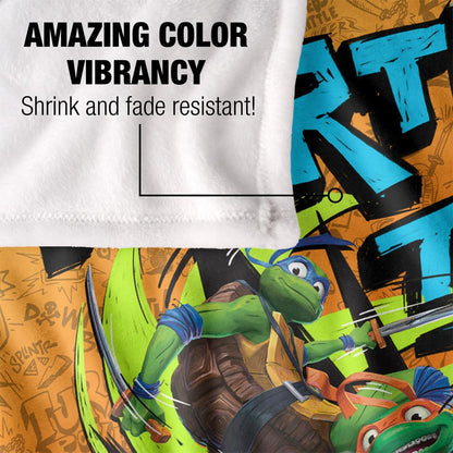 Multicoloured - Lifestyle - Teenage Mutant Ninja Turtles: Mutant Mayhem Turtle Time Silky Supersoft Blanket