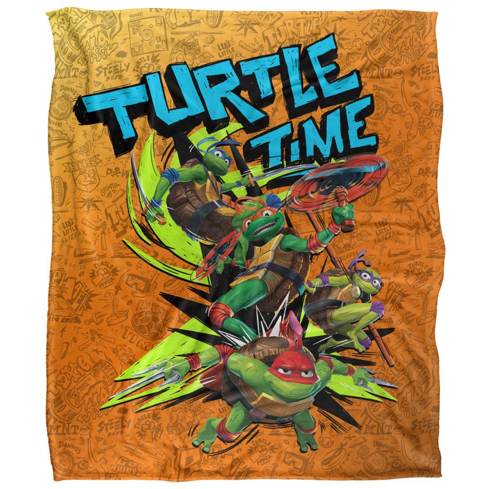 Multicoloured - Front - Teenage Mutant Ninja Turtles: Mutant Mayhem Turtle Time Silky Supersoft Blanket