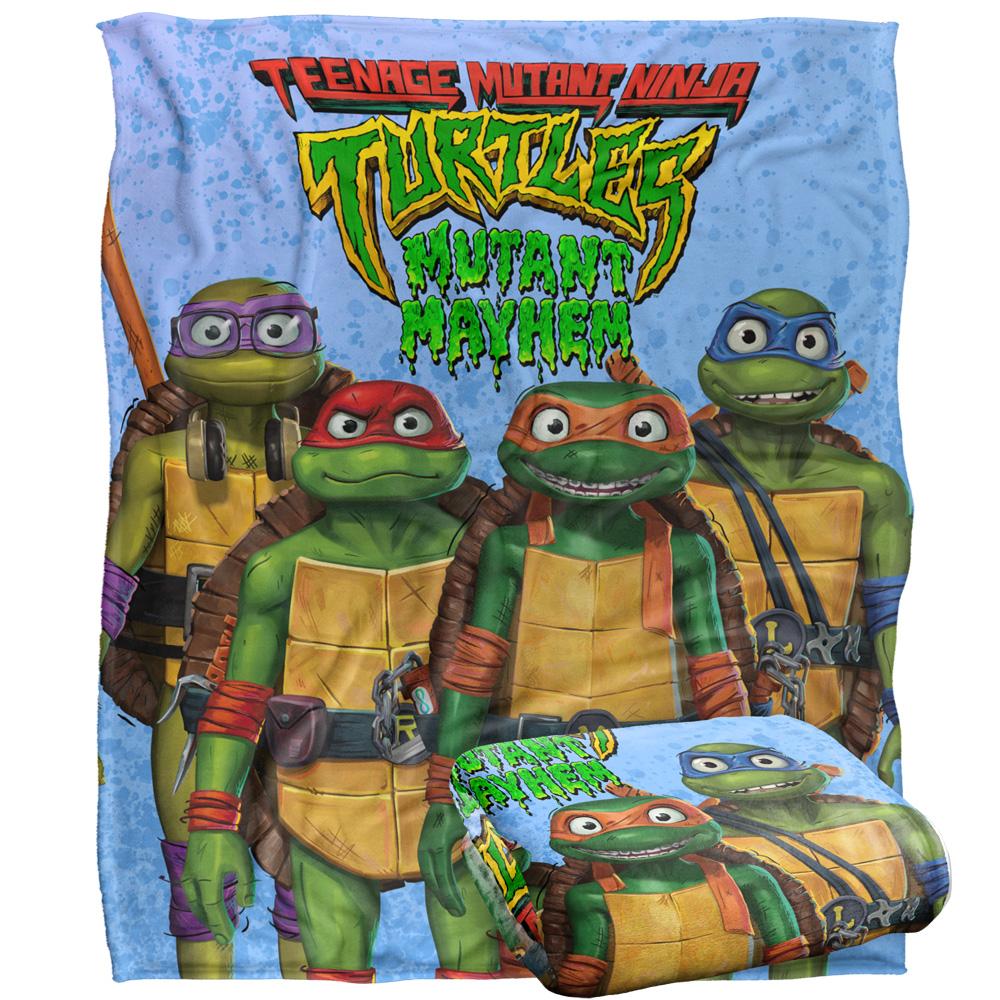 Multicoloured - Back - Teenage Mutant Ninja Turtles: Mutant Mayhem Turtle Teens Silky Supersoft Blanket