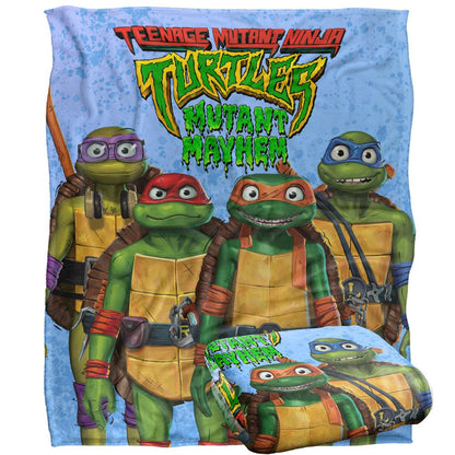Multicoloured - Back - Teenage Mutant Ninja Turtles: Mutant Mayhem Turtle Teens Silky Supersoft Blanket