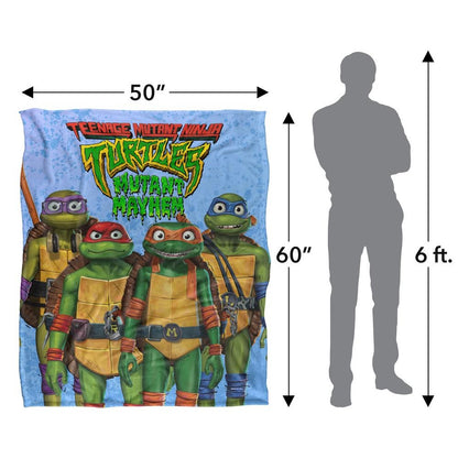 Multicoloured - Pack Shot - Teenage Mutant Ninja Turtles: Mutant Mayhem Turtle Teens Silky Supersoft Blanket
