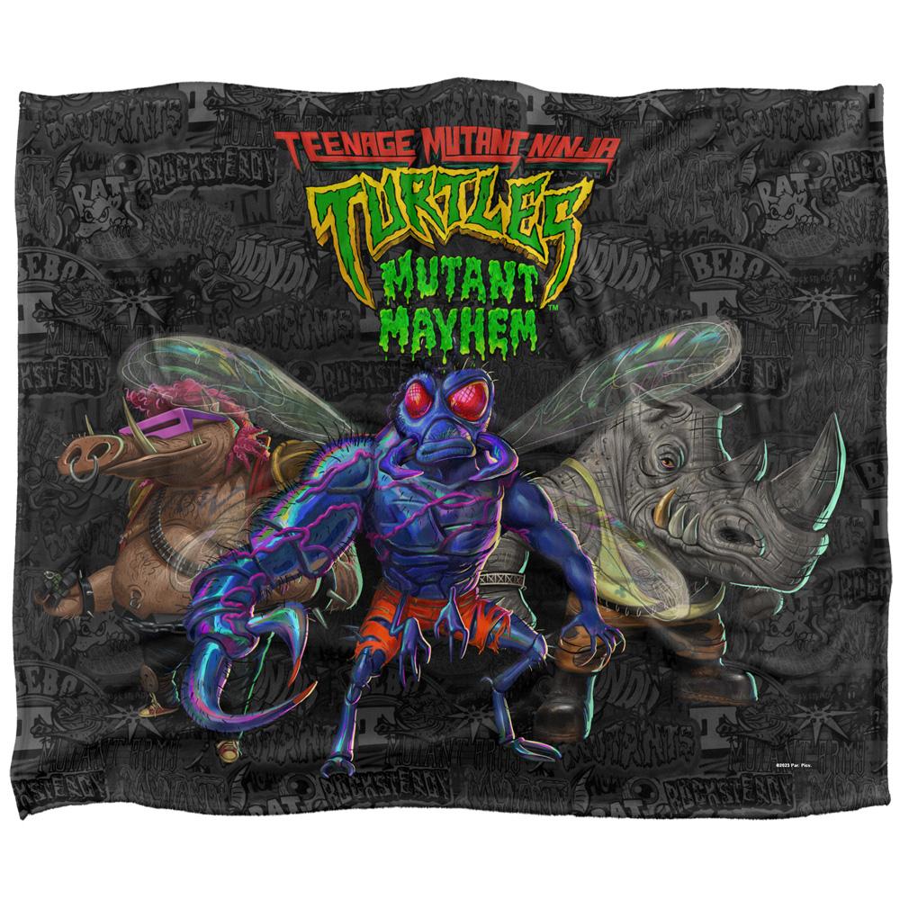 Multicoloured - Front - Teenage Mutant Ninja Turtles: Mutant Mayhem Baddies And Patches Silky Supersoft Blanket
