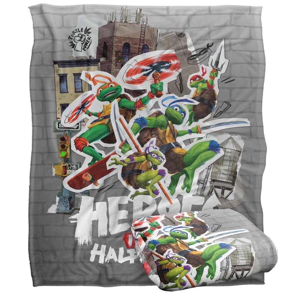 Multicoloured - Back - Teenage Mutant Ninja Turtles: Mutant Mayhem Heroes In A Half Shell Silky Supersoft Blanket