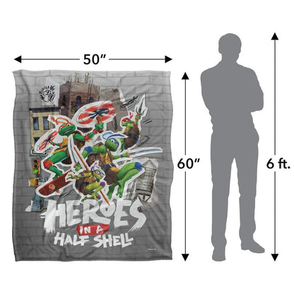 Multicoloured - Pack Shot - Teenage Mutant Ninja Turtles: Mutant Mayhem Heroes In A Half Shell Silky Supersoft Blanket