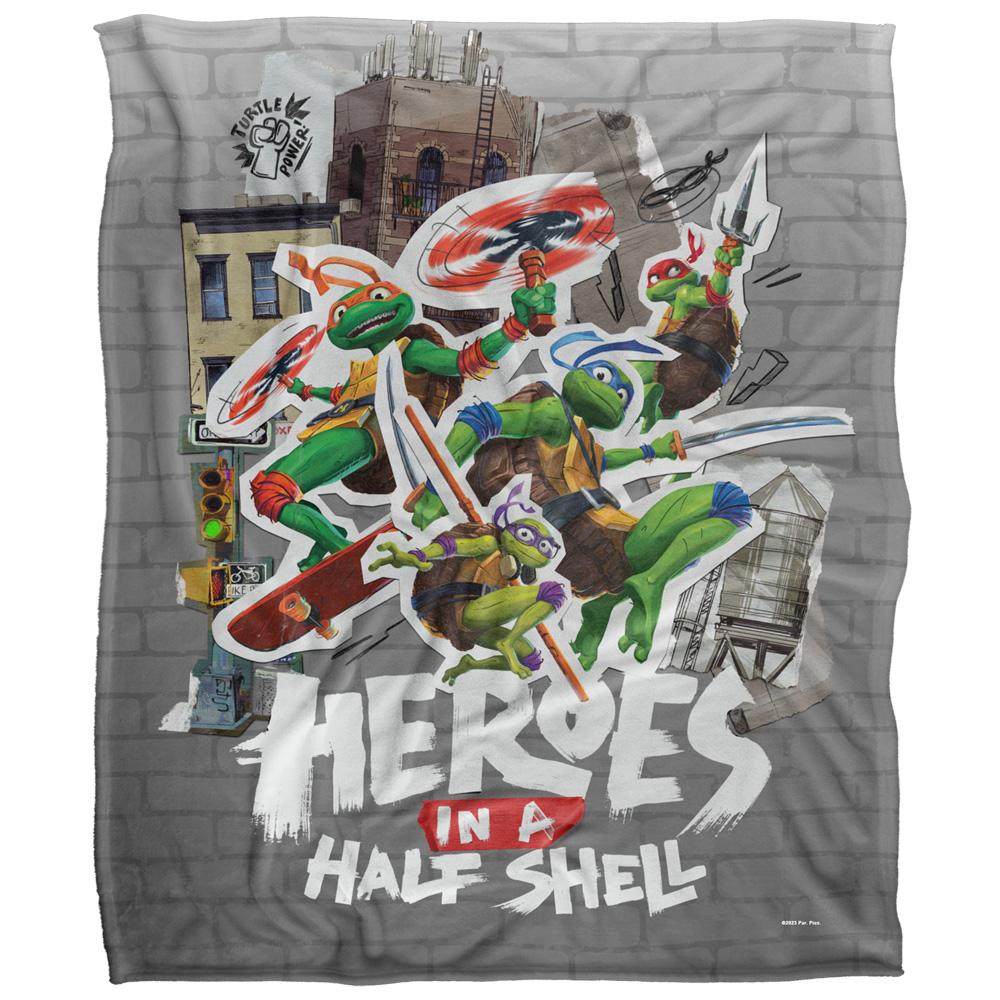 Multicoloured - Front - Teenage Mutant Ninja Turtles: Mutant Mayhem Heroes In A Half Shell Silky Supersoft Blanket