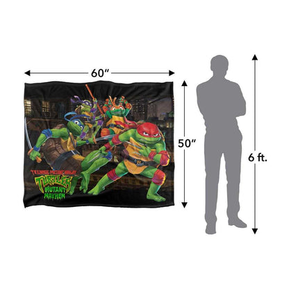 Multicoloured - Side - Teenage Mutant Ninja Turtles: Mutant Mayhem Nightly Rooftop Escapade Silky Supersoft Blanket