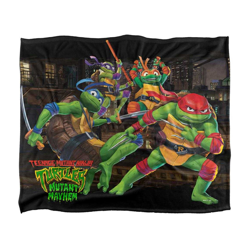 Multicoloured - Front - Teenage Mutant Ninja Turtles: Mutant Mayhem Nightly Rooftop Escapade Silky Supersoft Blanket