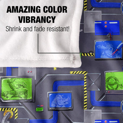 Multicoloured - Lifestyle - Teenage Mutant Ninja Turtles: Mutant Mayhem Sewer Tech Silky Patterned Supersoft Blanket