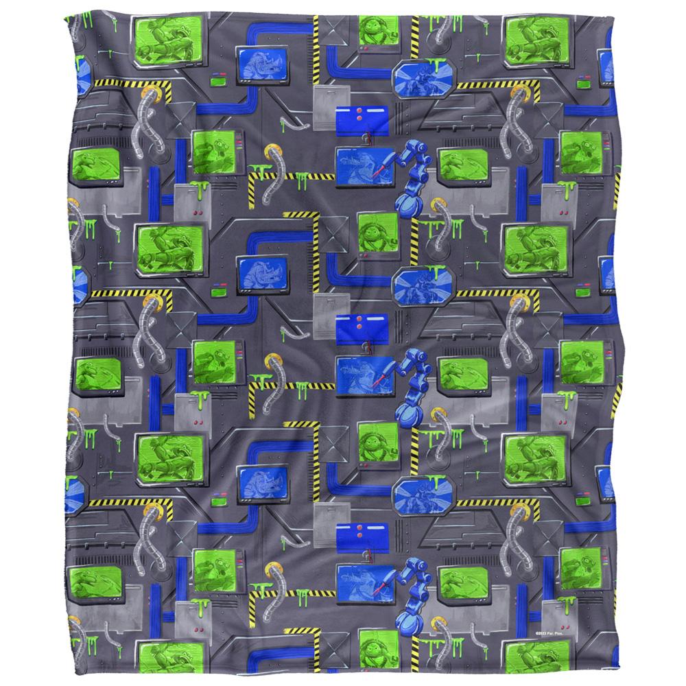 Multicoloured - Front - Teenage Mutant Ninja Turtles: Mutant Mayhem Sewer Tech Silky Patterned Supersoft Blanket
