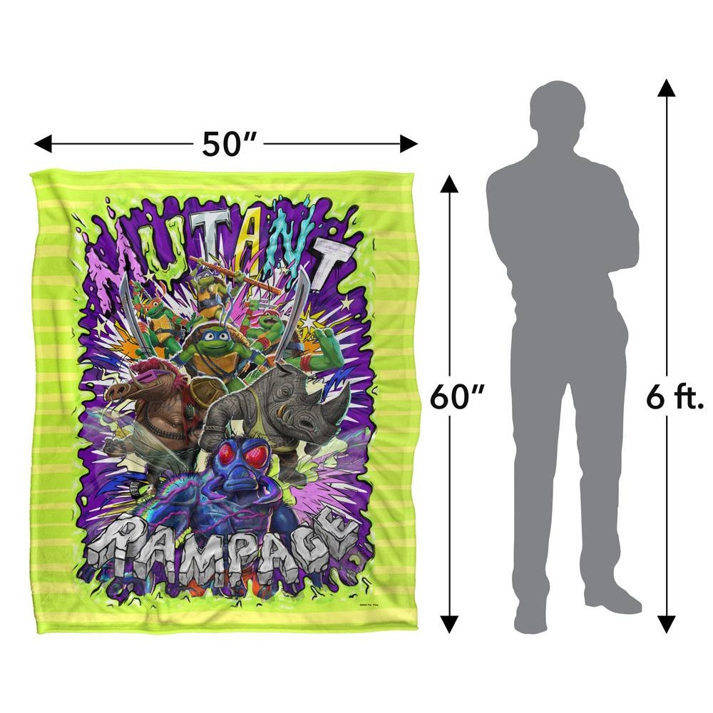 Multicoloured - Pack Shot - Teenage Mutant Ninja Turtles: Mutant Mayhem Turtle Vs Baddies Silky Supersoft Blanket